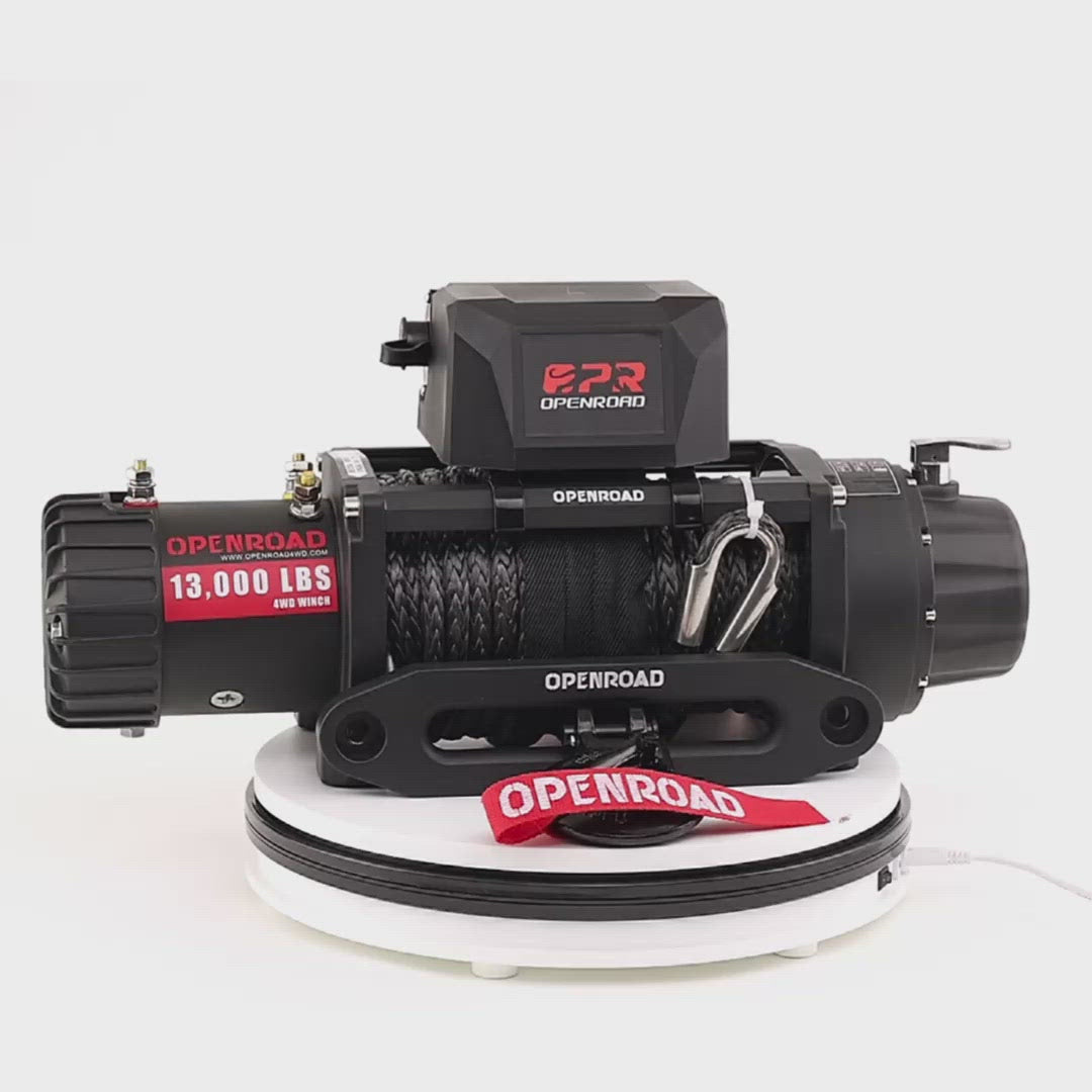 OPENROAD 13,000lbs Winch with Synthetic Rope and 2 Wireless Remotes -Panther Series 2S Plus