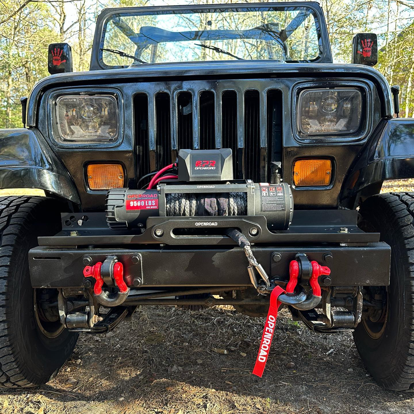 OPENROAD 9,500lbs 12V electric Winch black matte-Panther Series 2S winch OPENROAD   