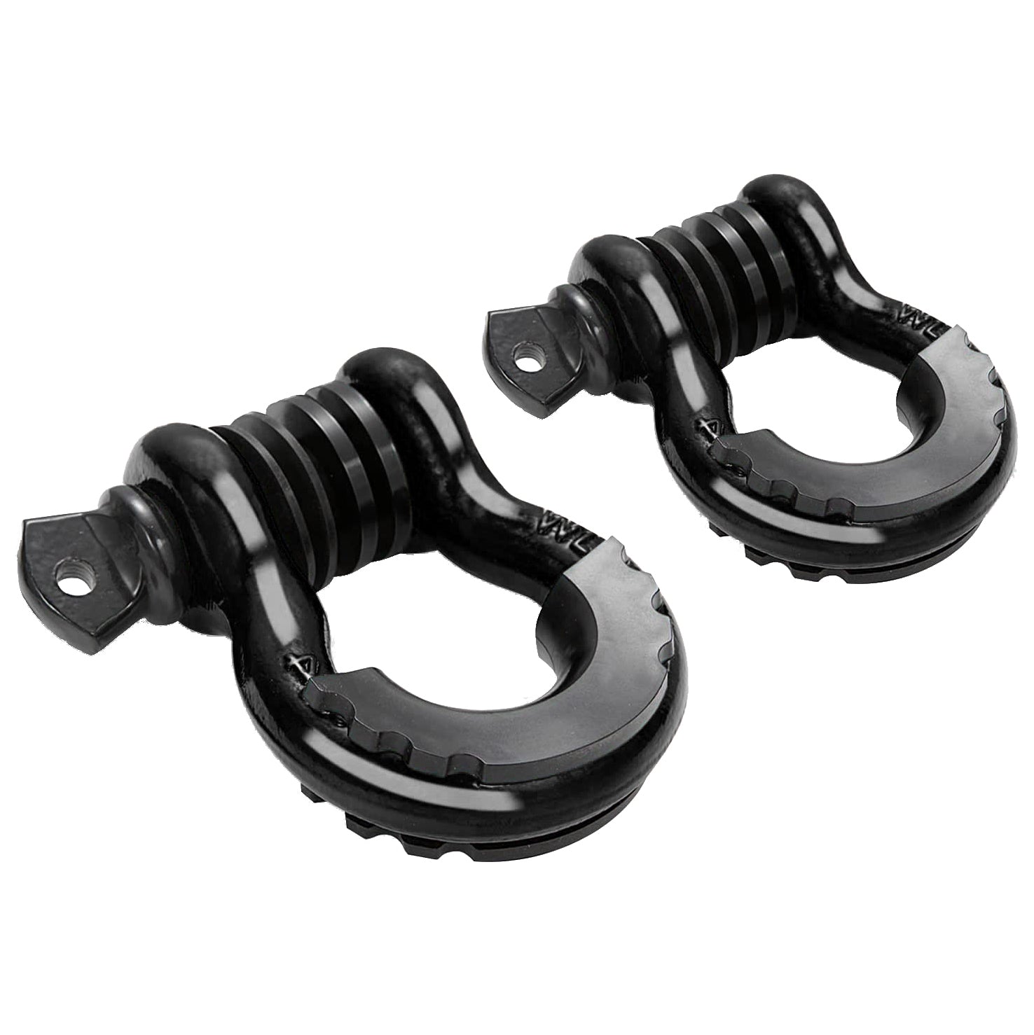 OPENROAD 3/4" D-Ring Shackle 4.75 Ton (9500 Lbs) Capacity with Isolators & Washer Kit for Jeep Truck Vehicle  openroad4wd.com black  