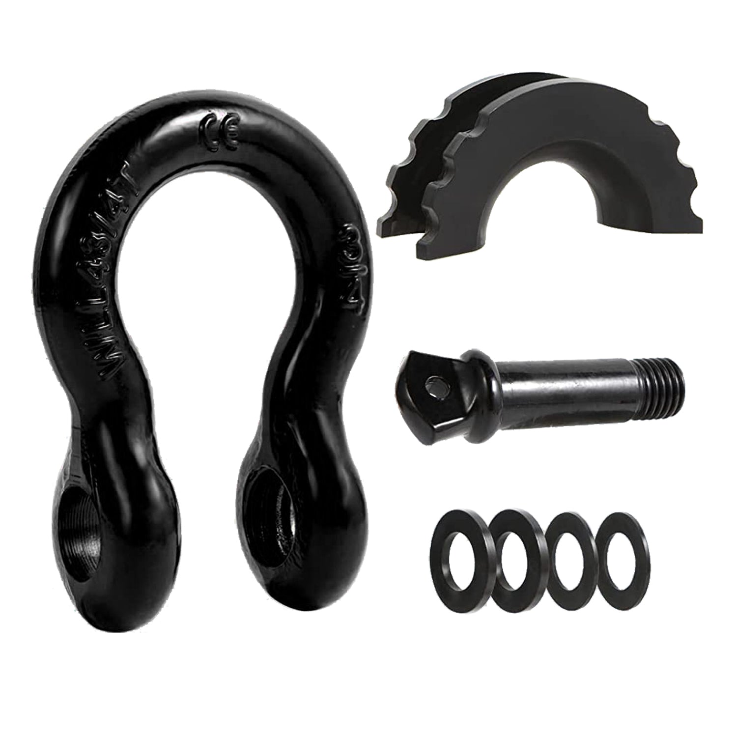 OPENROAD 3/4" D-Ring Shackle 4.75 Ton (9500 Lbs) Capacity with Isolators & Washer Kit for Jeep Truck Vehicle  openroad4wd.com   