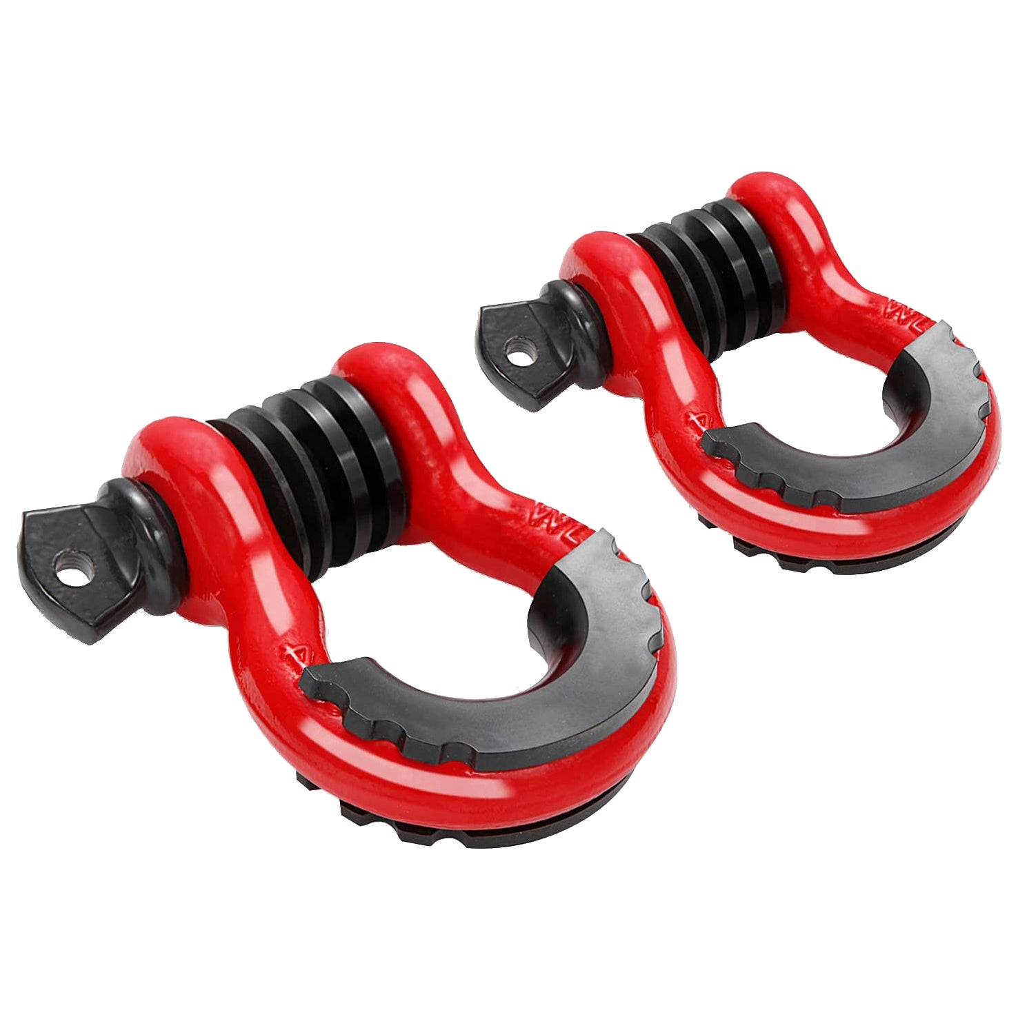 OPENROAD 3/4" D-Ring Shackle 4.75 Ton (9500 Lbs) Capacity with Isolators & Washer Kit for Jeep Truck Vehicle  openroad4wd.com red  
