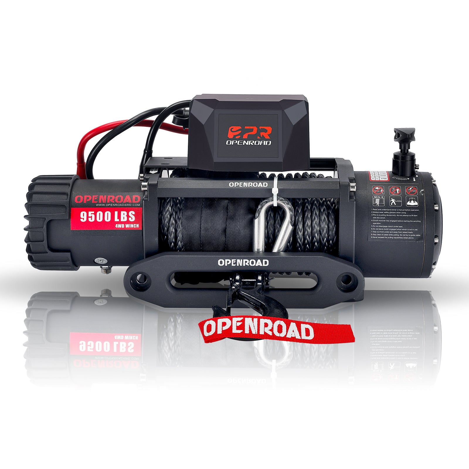 OPENROAD 9,500lbs 12V electric Winch black matte-Panther Series 2S winch OPENROAD 9500lbs  
