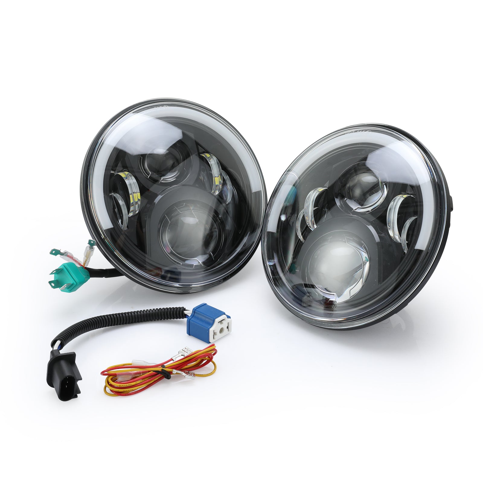 7-inch Round LED Head Light With Plug Compatible with Jeep Wrangler Jeep Cj Hummer Head Light OPENROAD A pair 7-inch LED Head Light  