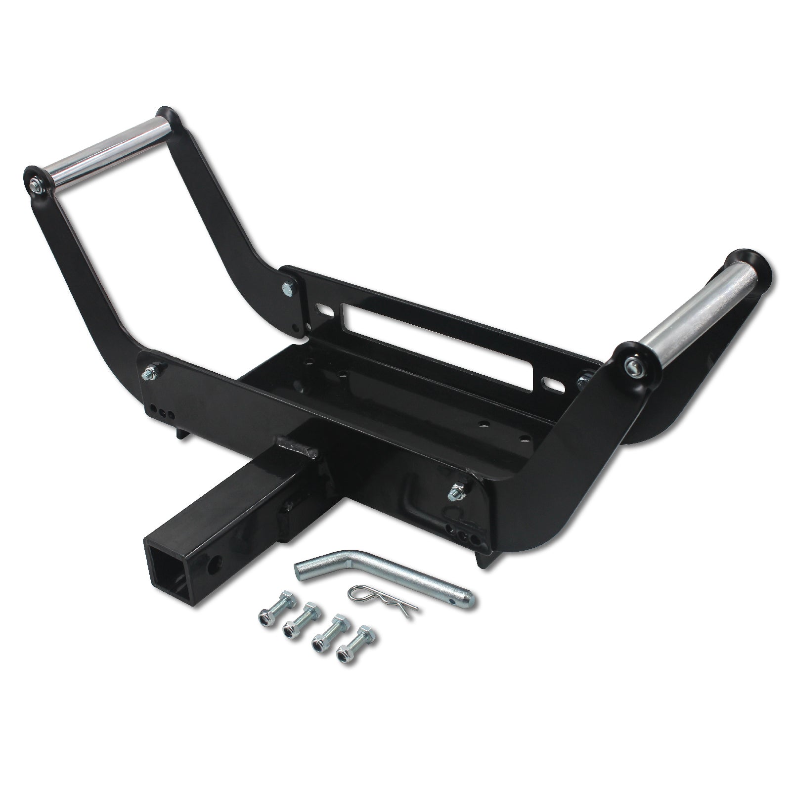 2" Receiver Trailer Hitch Winch Mounting Bracket – Holds Between Rails – 1300-16,500 Lbs Capacity